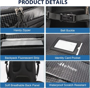 Чорний рюкзак HP 70L для гірськолижного спорядження з відділенням для шолома