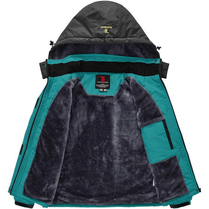 Зимова куртка Rdruko для жінок: водонепроникна, флісова, для сноуборду та гірських прогулянок (Цянь, XXL)