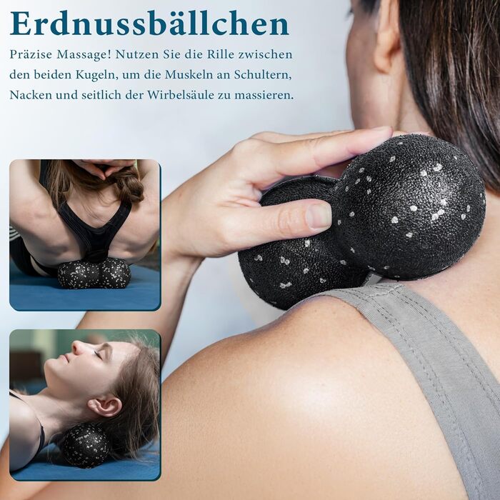 Ролик для фасції Blackroll: комплект для масажу та розслаблення м'язів (з м'ячиком)