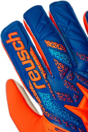 Воротарські рукавички Reusch Attrakt Starter Solid Junior - дитячі, для футболу, оранжево-блакитні