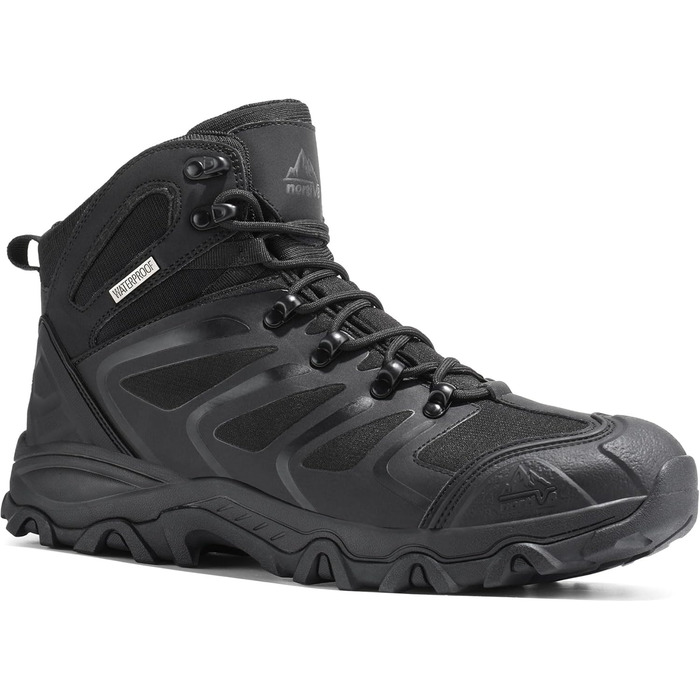 Чоловічі туристичні черевики NORTIV 8: водонепроникні трекінгові черевики для хайкінгу та альпінізму (41 EU, чорний)