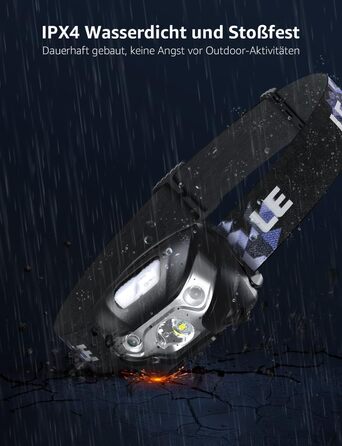 LED налобний ліхтар з акумулятором, USB, з червоним світлом, 5 режимів, водонепроникний IPX4, для дітей та дорослих, надпотужний, для риболовлі, бігу, кемпінгу, з USB кабелем