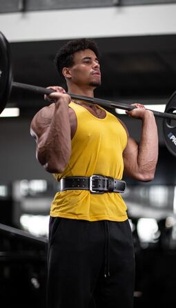 Fitgriff® Класичний пояс для важкої атлетики - 100% шкіра - для жінок та чоловіків - пояс для бодібілдингу, силових тренувань, важкої атлетики - Чорний (4 дюйми)