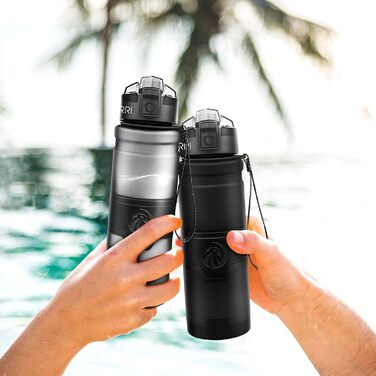 Спортивна пляшка ZORRI 500 мл, 1 л, 700 мл, 400 мл: BPA-Free, для дітей, школи, фітнесу, велосипеда (сіра)