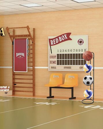 Стійка для м'ячів Yempum, вертикальна, 4-рівнева, знімний тримач, для зберігання футбольних, баскетбольних, волейбольних м'ячів, міцна, для дому