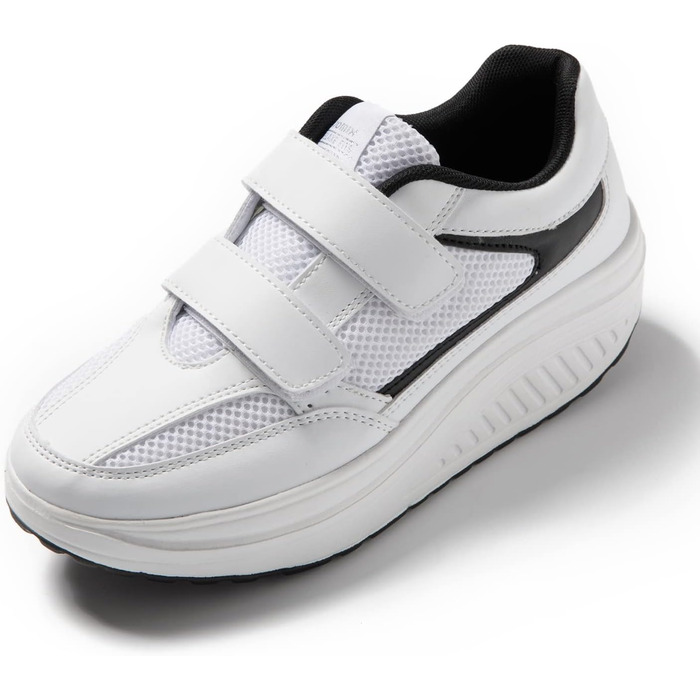 Жіночі кросівки JOMIX на липучці: спортивні, з платформою, для бігу, зручні, з антиковзкою підошвою, для фітнесу, тренувань та активного відпочинку (38 EU, білий)