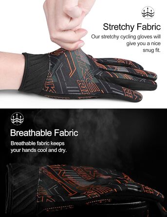 Велосипедні рукавички INBIKE для чоловіків, бігові рукавички, ударостійкі, еластичні, світловідбиваючі, дихаючі, помаранчеві, XXL