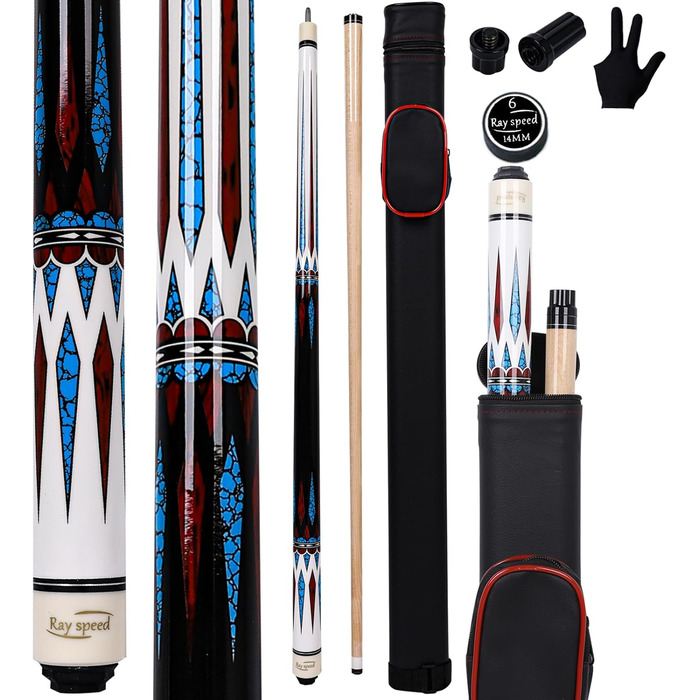 Професійний більярдний кий 58' 2-частинний з кейсом з твердого дерева (канадський клен) 19/20oz Pool Stick Set (20 oz, CGB-100)