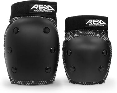 Захисний комплект Rekd Youth Heavy Duty для скейтборду, подвійні наколінники та налокітники, унісекс, розмір S, чорний/сірий