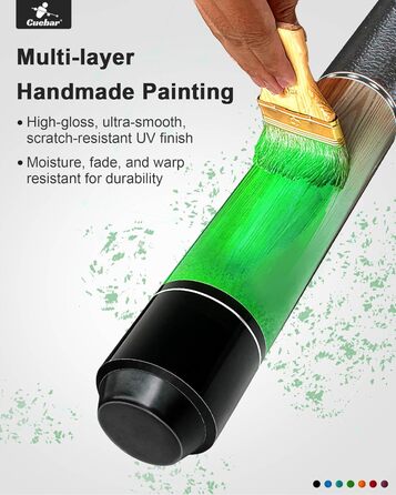 Кю-бар Pool-Queues: кий для більярду, 147 см, для дорослих, 2 частини, ручка з екошкіри, різні кольори (7 кольорів), вага 510-595 г