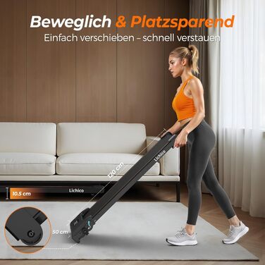 Бігова доріжка Lichico Walking Pad з регульованим нахилом 0-9%, розумним керуванням через додаток та дистанційним пультом, максимальне навантаження 130 кг, для дому