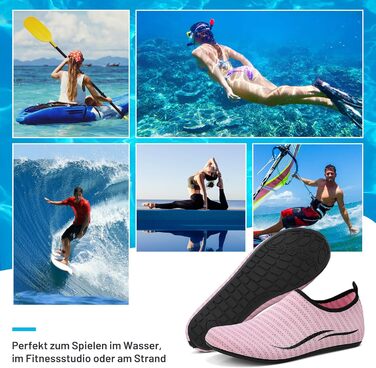 Чоботи для плавання унісекс: легкі, швидковисихаючі, для пляжу, басейну, серфінгу, йоги (36 EU, 2a Рожевий)