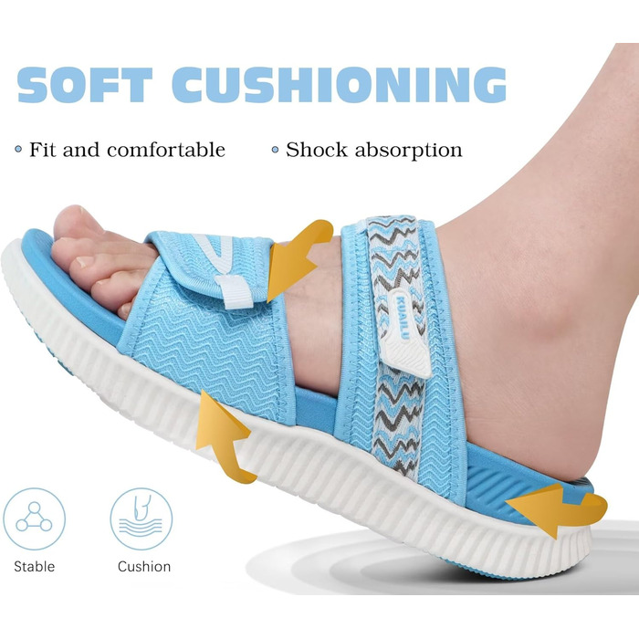 Спортивні сандалі KuaiLu жіночі з м'якою устілкою, ортопедичні, для активного відпочинку та подорожей (блакитні, 42 EU)