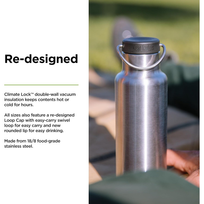 Термобутилка Klean Kanteen Classic з петлевою кришкою, неіржавна сталь, універсальний розмір