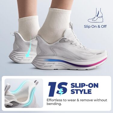 Жіночі спортивні кросівки ALLSWIFIT Slip-On: зручне взуття для фітнесу, тенісу та тренувань, білі, розмір 39 EU