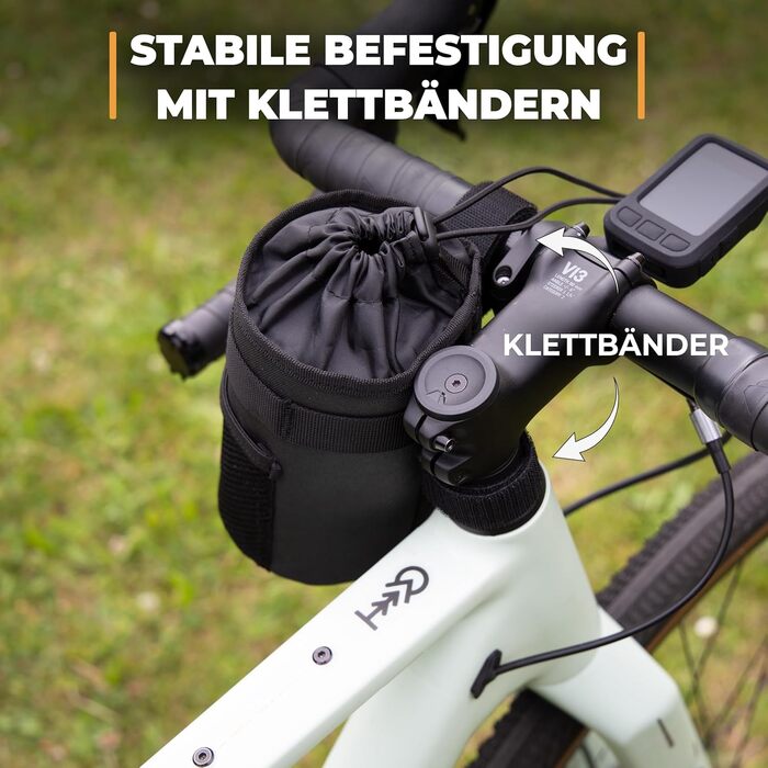 Сумка для керма Rovativ Bikepacking Snack-Pack 1,4 л з додатковою кишенею для їжі, для гравійного, шосейного велосипеда та MTB