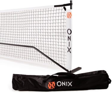 Onix Pickleball 2-в-1 портативна сітка та тренувальний набір, з сумкою на колесах, біла