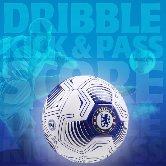 Футбольний м'яч Chelsea FC, офіційний, розмір 5, біло-синій, подарунок для фанатів