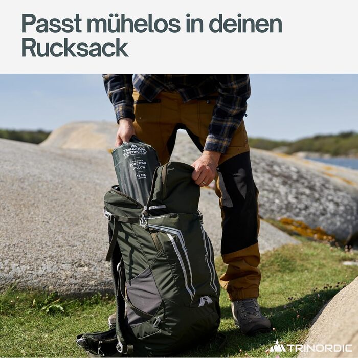 Надувна ізомат Extradicke 12 см - з насосом та подушкою. Ідеально для кемпінгу, піших прогулянок та байкпакінгу