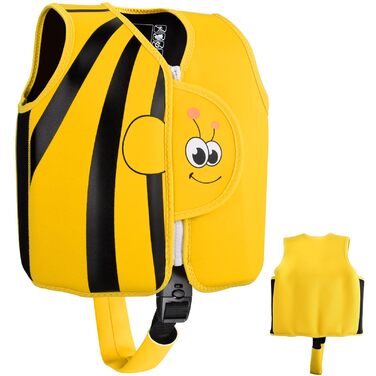 Дитячий жилет для плавання, допомога у воді з неопрену та EPE - регульований паховий ремінь для дівчаток/хлопчиків, водні види спорту