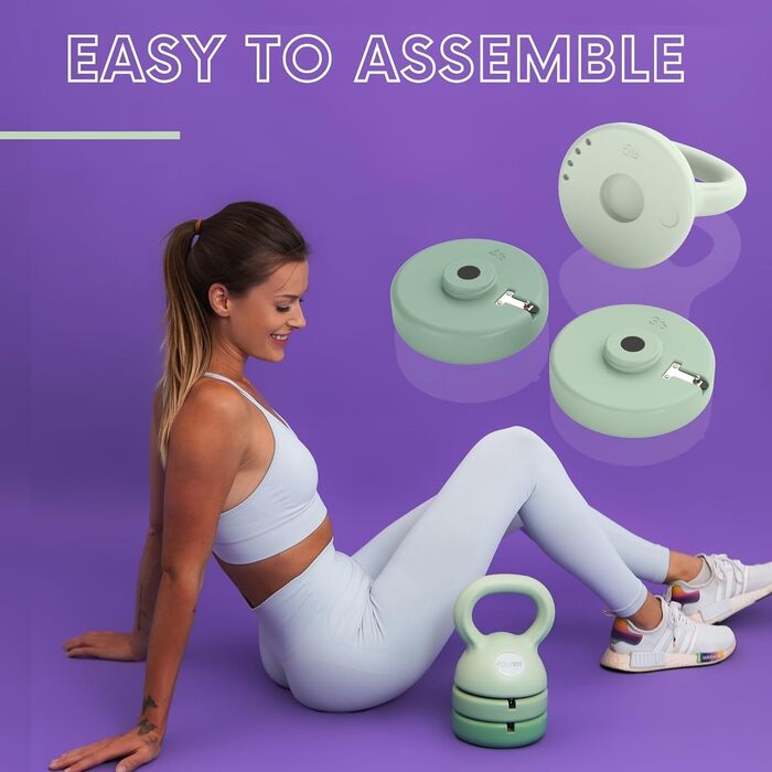 Регульована гантель Polyfit з кулькою, набір для домашнього спортзалу, зелений колір