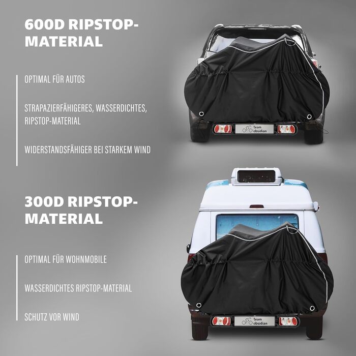Чохли для велосипедів Team Obsidian Oxford 600D | Зберігання на вулиці та транспортування | Підходять для 1-3 велосипедів