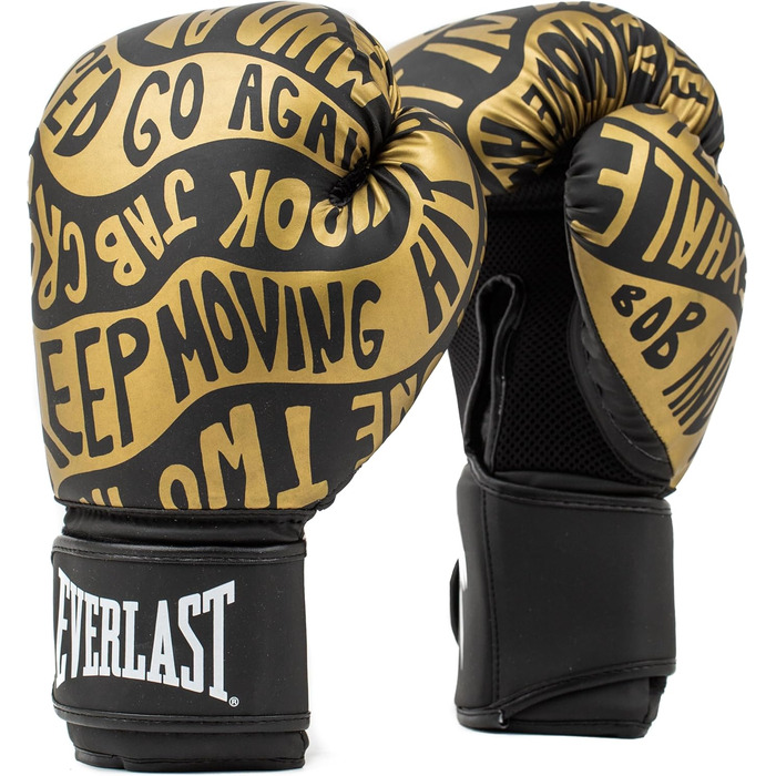 Боксерські рукавички Everlast Spark 14oz чорні/золоті, унісекс, для тренувань