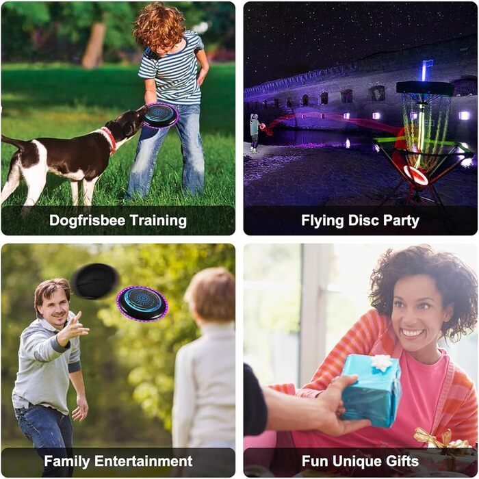 Фрісбі світлодіодне LED для дітей та дорослих, м'яке, фіолетове - Ultimate Frisbee з 49 LED ліхтариками для активного відпочинку на вулиці