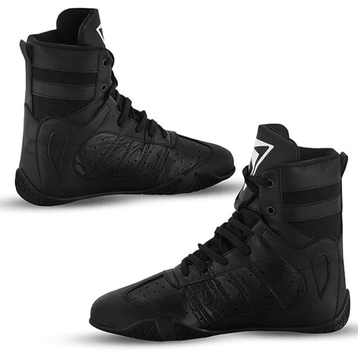 Боксерські черевики для чоловіків, Муай Тай, кікбоксинг, спаринги, підлітки, боксери, тренери, бойові мистецтва, дихаючі, бодібілдинг, чорний колір, розмір 38-47