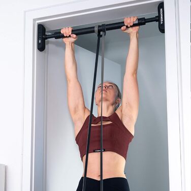 Климмустанг GORNATION для дверного прорізу, багатофункціональний турнік для турніку, віджимань та інших вправ, чорний. Ідеально для калістеніки та загального фітнесу.