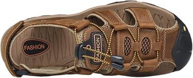 Чоловічі сандалі з натуральної шкіри для пляжу, піших прогулянок та туризму. Легкі, дихаючі сандалі для активного відпочинку та риболовлі. Розмір 43 EU, колір коричневий.