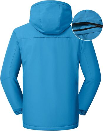 Чоловіча куртка для сноубордингу та лижного спорту Rdruko, водонепроникна, з утеплювачем, флісова капюшон, блакитна