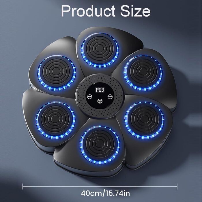 Xiaoguanlai Розумна Bluetooth настінна музична бокс-машина з рукавичками, 9 режимів швидкості, лічильник ударів, для дорослих і дітей, 2024