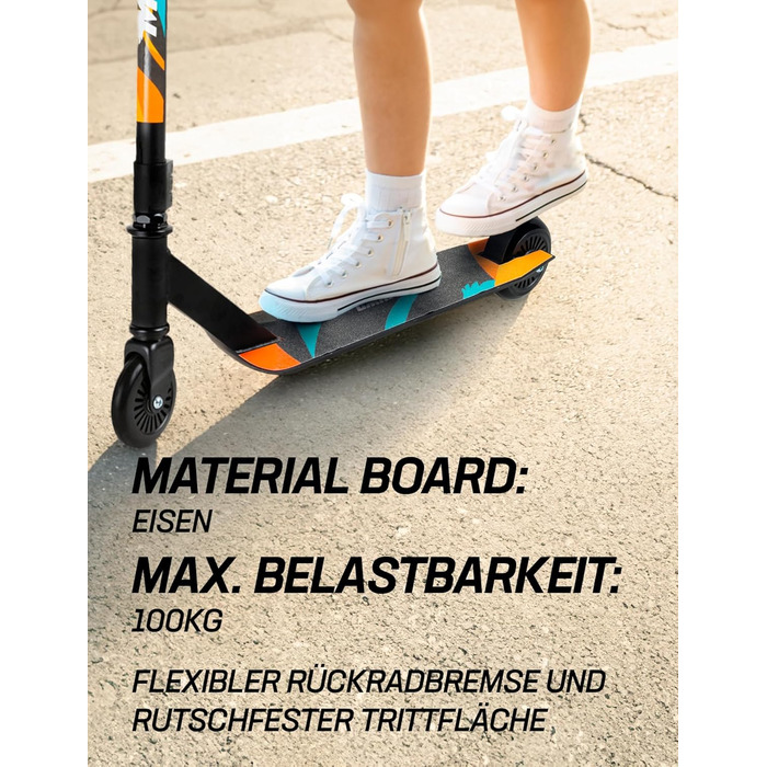 MUWO Halfpipe Stunt Scooter - Станкт-скутер Halfpipe для трюків та екстриму. З антиковзною платформою, гнучкою гальмівкою та 360° поворотом. Підходить для дітей та дорослих. Помаранчевий колір