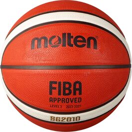Баскетбольний м'яч Molten BG2010 для залів та вулиці, затверджений FIBA, помаранчево-бежевий
