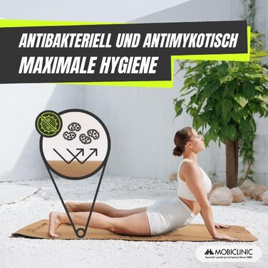 Йога мат Mobiclinic® з натуральної корку, 183x61 см, антиковзка, з мішком, екологічна, 4 мм, дизайн Мандала, для йоги, пілатесу, фітнесу