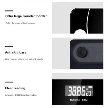 Розумна вага для ванної кімнати з Bluetooth, визначення BMI, персональна пам'ять, мінімалістичний дизайн, 5 г/40 кг