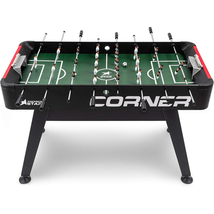 Настільний футбол Hop-Sport Corner для дітей та дорослих, чорний/червоний, стійкий, 3 м'ячі