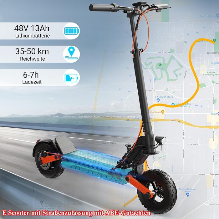 Електросамокат JOYOR S-Серія 48/60В 13/18/26Аг, запас ходу 40-90 км, механічна/гідравлічна гальмівна система, подвійна амортизація, складаний, 10-дюймові колеса