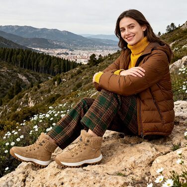 Чобітки жіночі зимові Mishansha, утеплені, неслизькі, розмір 36-42 (колір: коричневий, 40 EU)