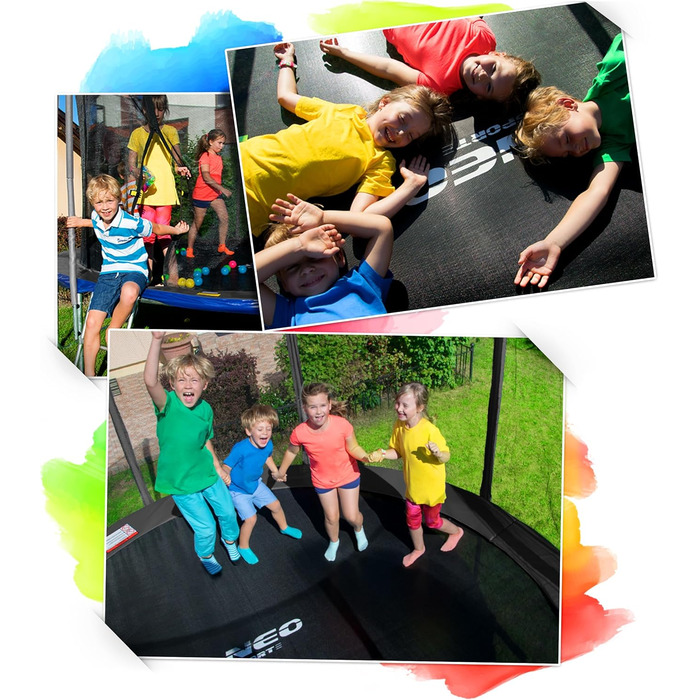 Трамплін Neo-Sport Outdoor для дітей з захисним сіткою та сходами, 312 см (10 футів)