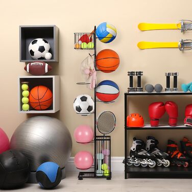 Металевий тримач для м'ячів Nandae: стійка підставка для футбольного, баскетбольного та волейбольного м'яча для гаража та дитячої кімнати