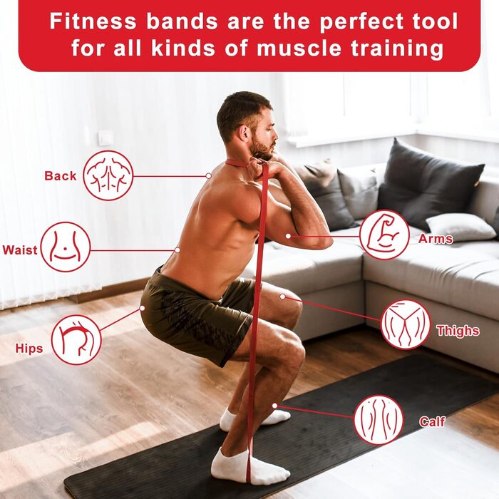 Гума для фітнесу, еластична стрічка для силових тренувань, йоги та пілатесу, 3 шт.