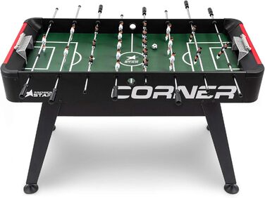 Настільний футбол Hop-Sport Corner для дітей та дорослих, чорний/червоний, стійкий, 3 м'ячі