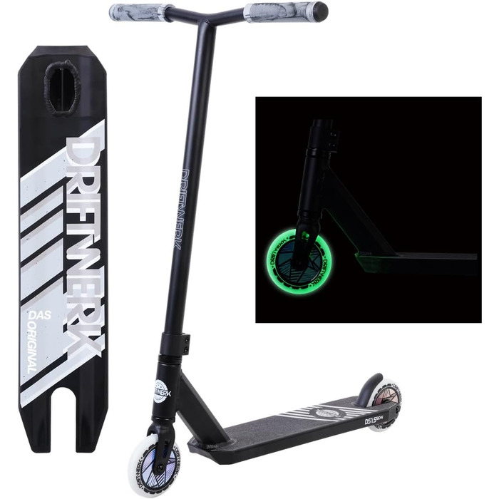 Трюковий самокат Driftwerk DS1.5 Glow in The Dark для дітей, світиться у темряві, фрістайл, міцна конструкція