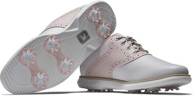 Жіночі гольф-туфлі FootJoy Tradition, білий, темно-синій, фіолетовий (41.5 EU, світло-сірий, рожевий)