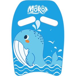 Дитяча дошка для плавання MoKo, тренувальний кікборд з ручками, плаваючий інвентар для дітей, синій кит, картинка, для навчання плаванню