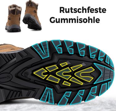 Зимові черевики JackShibo для чоловіків та жінок. Теплі, водонепроникні, з антиковзким покриттям. Зимові чоботи для активного відпочинку на природі. Розмір EU 43, колір коричневий.