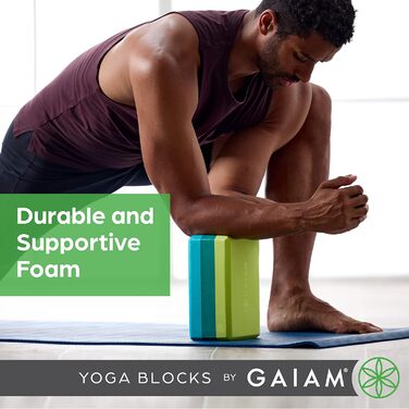 Килимок для йоги та пілатеса Gaiam Yogablock, м'який протиковзкий EVA-пінопласт без латексу, рожевий