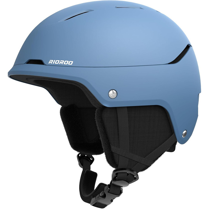 Шолом для сноуборду та лиж чоловічий/підлітковий, регульований розмір, флусові навушники, вентиляційна система, сумісний з маскою (Sky Blue, M)